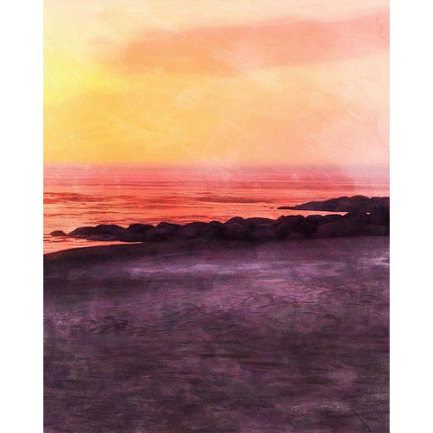 Beachland II Black Modern Wood Framed Art Print by Saunders, Alonzo