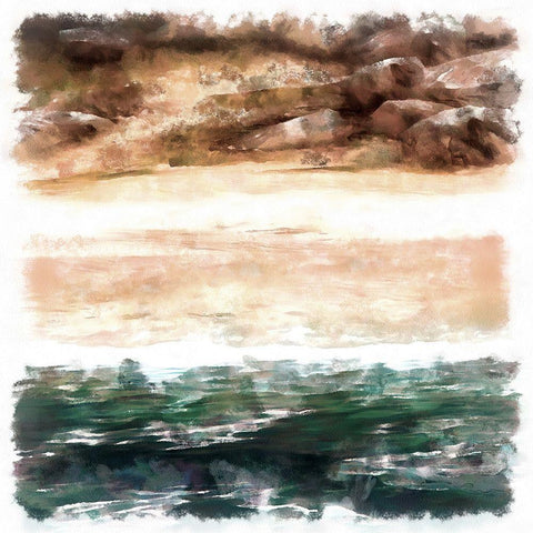 Beachside I White Modern Wood Framed Art Print by Saunders, Alonzo