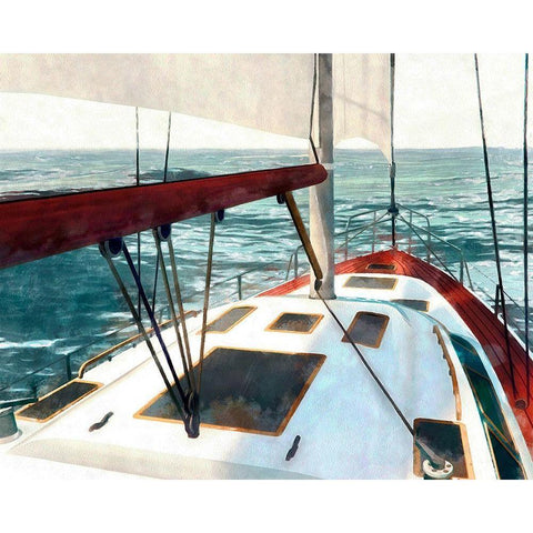 Sailing the Seas I Black Modern Wood Framed Art Print by Saunders, Alonzo