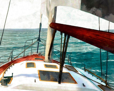Sailing the Seas II Black Ornate Wood Framed Art Print with Double Matting by Saunders, Alonzo