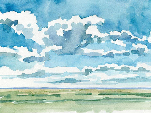 Open Sky Study I White Modern Wood Framed Art Print with Double Matting by Caroline, Emma