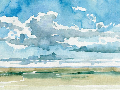 Open Sky Study II White Modern Wood Framed Art Print with Double Matting by Caroline, Emma