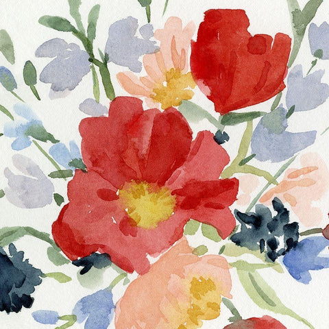 Indian Summer Bouquet I Black Modern Wood Framed Art Print by Caroline, Emma