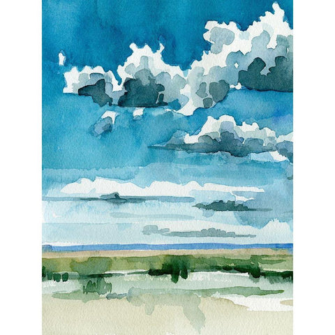 Western Skies I Black Modern Wood Framed Art Print with Double Matting by Caroline, Emma