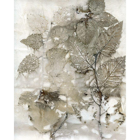Custom Birch Leaves I Gold Ornate Wood Framed Art Print with Double Matting by Phillips, Kathryn