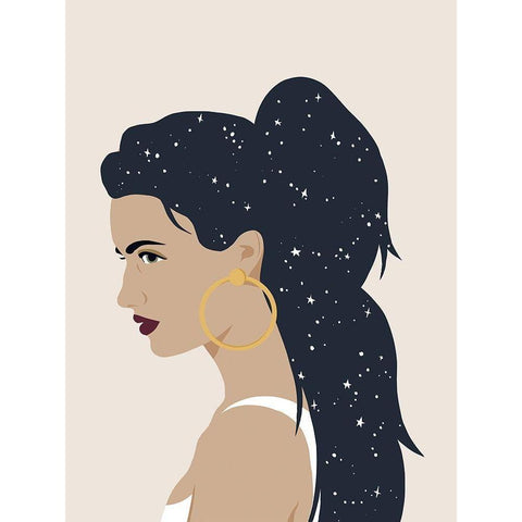 Heavenly Hair III Black Modern Wood Framed Art Print by Warren, Annie