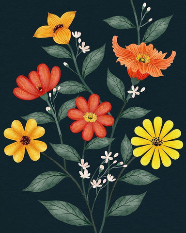 Bright Vines I White Modern Wood Framed Art Print with Double Matting by Popp, Grace