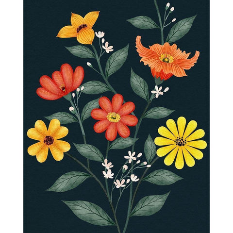 Bright Vines I Black Modern Wood Framed Art Print with Double Matting by Popp, Grace