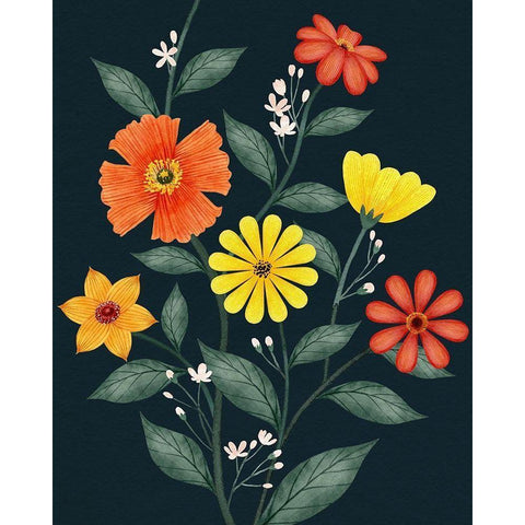 Bright Vines II Black Modern Wood Framed Art Print by Popp, Grace