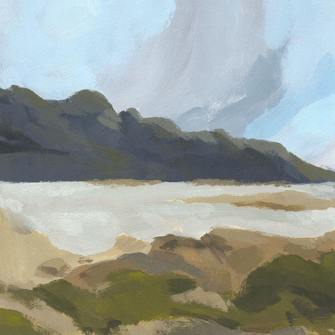 Mossy Cove II White Modern Wood Framed Art Print with Double Matting by Green, Jacob