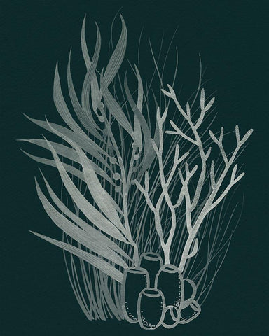 Underwater Bouquet I White Modern Wood Framed Art Print with Double Matting by Popp, Grace