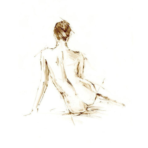 Drybrush Figure Study II Black Modern Wood Framed Art Print with Double Matting by Harper, Ethan