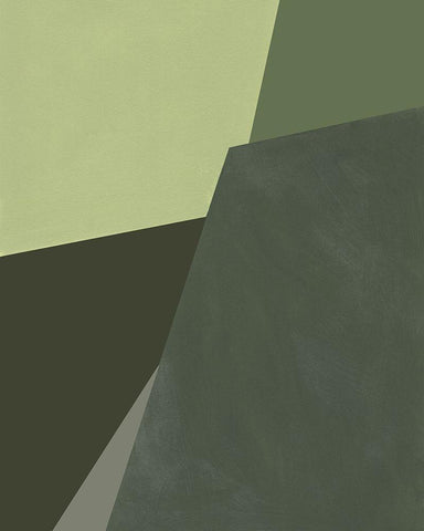 Sage Prism I White Modern Wood Framed Art Print with Double Matting by Green, Jacob