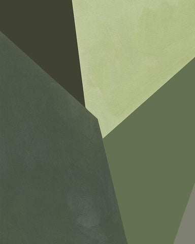 Sage Prism II White Modern Wood Framed Art Print with Double Matting by Green, Jacob