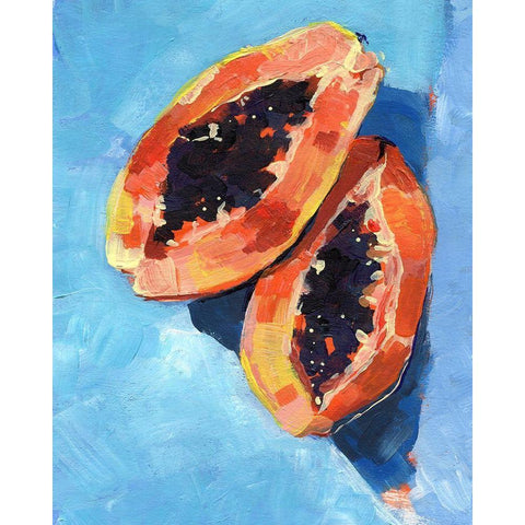 Bold Papaya I White Modern Wood Framed Art Print by Parker, Jennifer Paxton