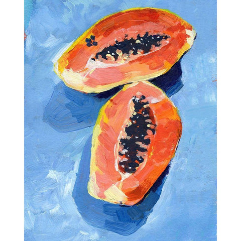 Bold Papaya II White Modern Wood Framed Art Print by Parker, Jennifer Paxton