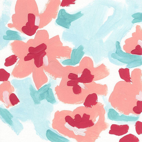 Cherry Blossom Pop I Gold Ornate Wood Framed Art Print with Double Matting by Vess, June Erica