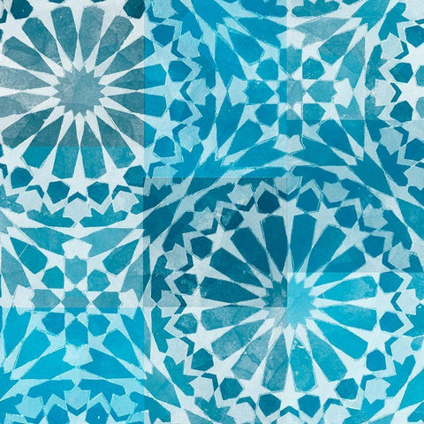 Blue My Mind II White Modern Wood Framed Art Print by Saunders, Alonzo