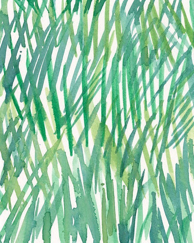 Just Grass I White Modern Wood Framed Art Print with Double Matting by Dixon, Samuel