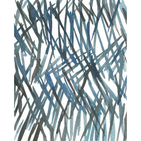 Blue Grass I Black Modern Wood Framed Art Print with Double Matting by Dixon, Samuel