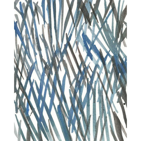 Blue Grass II Black Modern Wood Framed Art Print by Dixon, Samuel