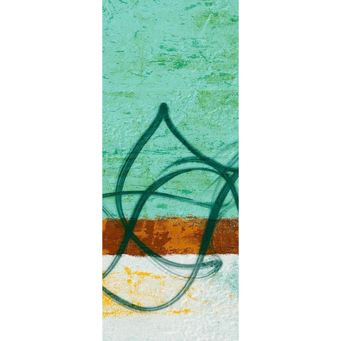 Flowing Along II Black Modern Wood Framed Art Print with Double Matting by Saunders, Alonzo