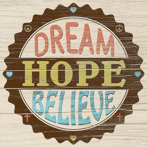 Seal of Hope White Modern Wood Framed Art Print by Saunders, Alonzo
