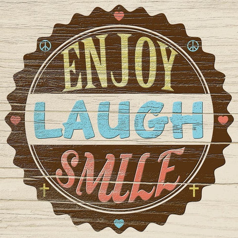 Seal of Laughter Black Modern Wood Framed Art Print with Double Matting by Saunders, Alonzo