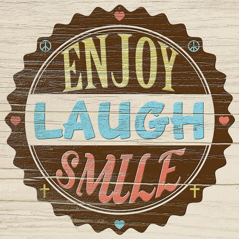 Seal of Laughter White Modern Wood Framed Art Print with Double Matting by Saunders, Alonzo
