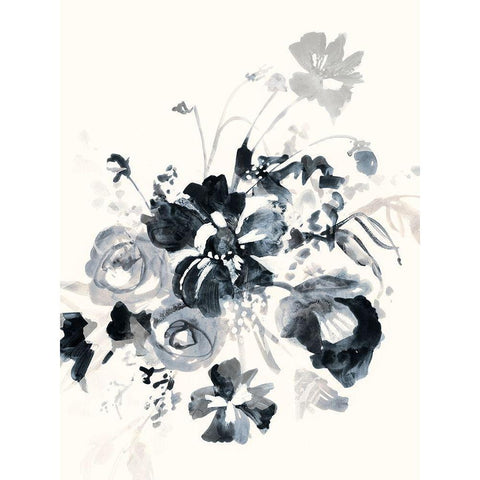 Floral Entanglement II Black Modern Wood Framed Art Print with Double Matting by Barnes, Victoria