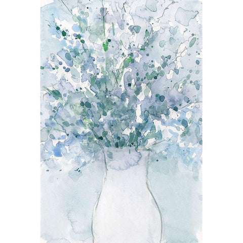 Powder Blue Arrangement in Vase I Gold Ornate Wood Framed Art Print with Double Matting by Dixon, Samuel