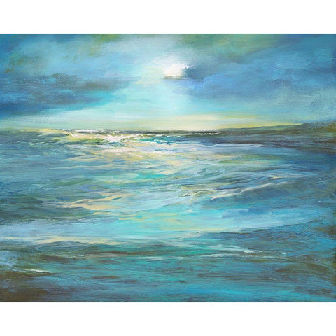 Moonlight Reef White Modern Wood Framed Art Print by Finch, Sheila