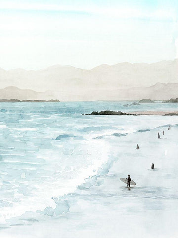 In the Surf II White Modern Wood Framed Art Print with Double Matting by Popp, Grace