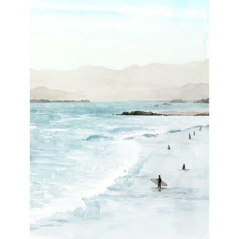 In the Surf II White Modern Wood Framed Art Print by Popp, Grace