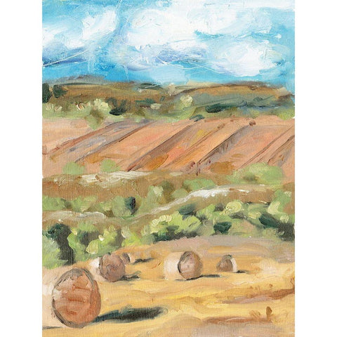 Hay Bales I Black Modern Wood Framed Art Print with Double Matting by Wang, Melissa