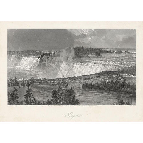 Niagara Black Modern Wood Framed Art Print with Double Matting by Bryant, William Cullen