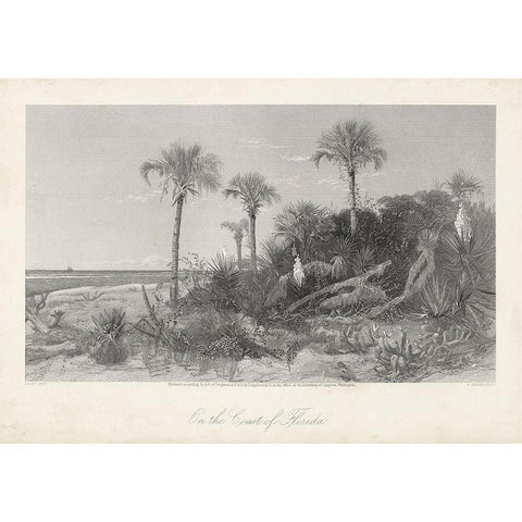 On the Coast of Florida Gold Ornate Wood Framed Art Print with Double Matting by Bryant, William Cullen