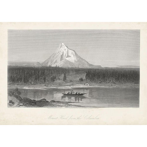 Mount Hood from the Columbia Gold Ornate Wood Framed Art Print with Double Matting by Bryant, William Cullen