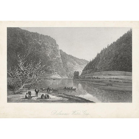 Delaware Water Gap White Modern Wood Framed Art Print by Bryant, William Cullen