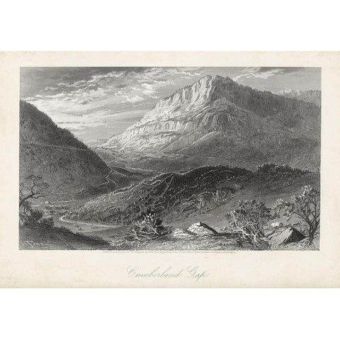 Cumberland Gap Black Modern Wood Framed Art Print with Double Matting by Bryant, William Cullen