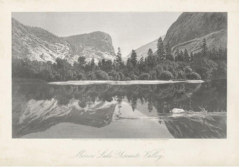 Mirror Lake-Yosemite Valley Black Ornate Wood Framed Art Print with Double Matting by Bryant, William Cullen