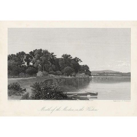 Mouth of the Moodna-on the Hudson Gold Ornate Wood Framed Art Print with Double Matting by Bryant, William Cullen