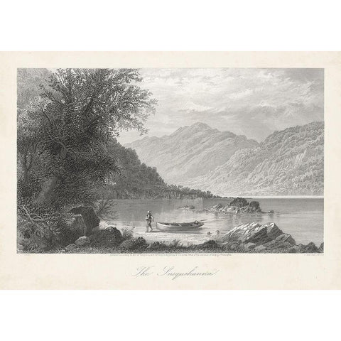 The Susquehanna Black Modern Wood Framed Art Print with Double Matting by Bryant, William Cullen