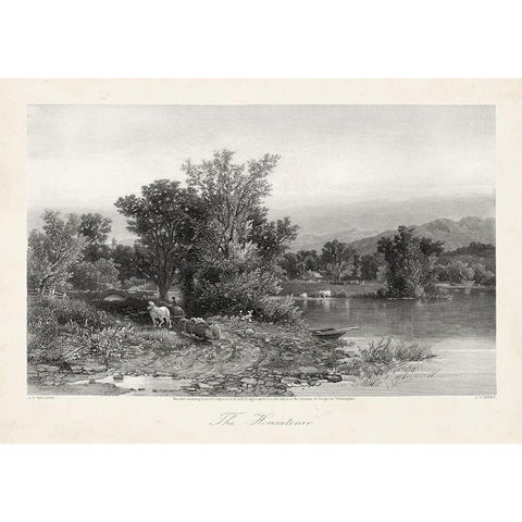 The Housatonic White Modern Wood Framed Art Print by Bryant, William Cullen