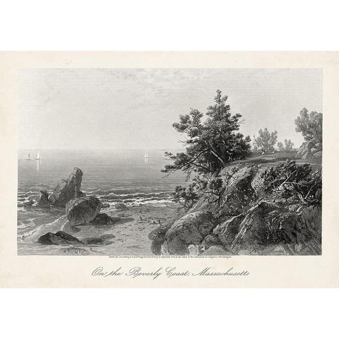 On the Beverly Coast-Massachusetts Gold Ornate Wood Framed Art Print with Double Matting by Bryant, William Cullen