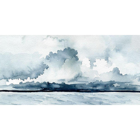 Passing Rain Storm I Black Modern Wood Framed Art Print with Double Matting by Caroline, Emma