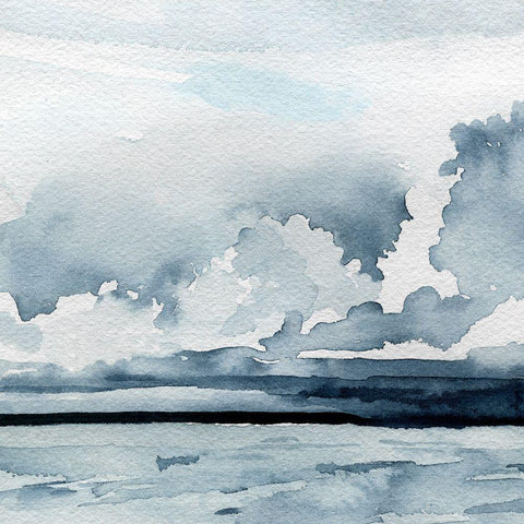 Passing Rain Storm V White Modern Wood Framed Art Print by Caroline, Emma