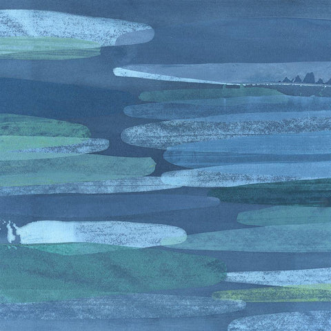 Overlapping Hues I Black Modern Wood Framed Art Print with Double Matting by Meagher, Megan