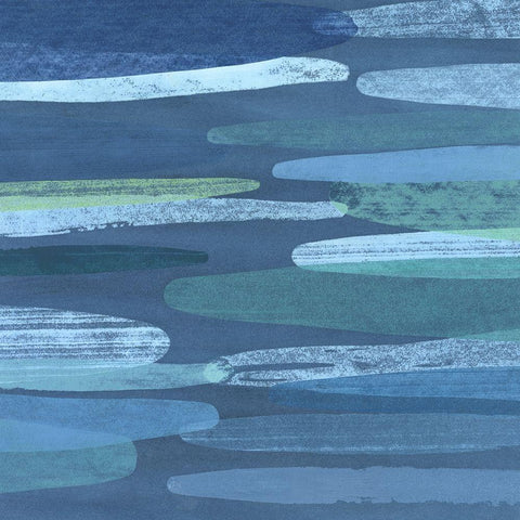 Overlapping Hues II Black Modern Wood Framed Art Print by Meagher, Megan