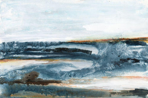 Ocean Blues I Black Ornate Wood Framed Art Print with Double Matting by Bramma, Lila